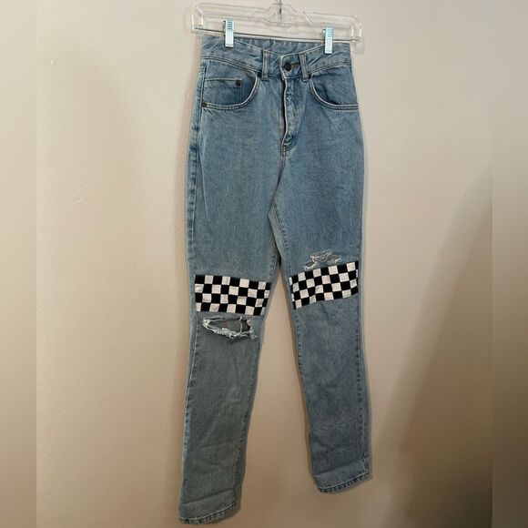 Ragged Priest Checkered Print Jeans - Picture 3 of 10